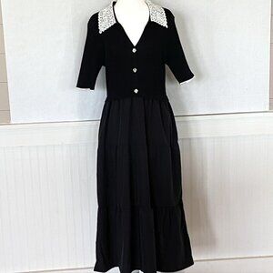 Nannette Lepore  Coquette, Cottage core Midi Dress NWT, sz L